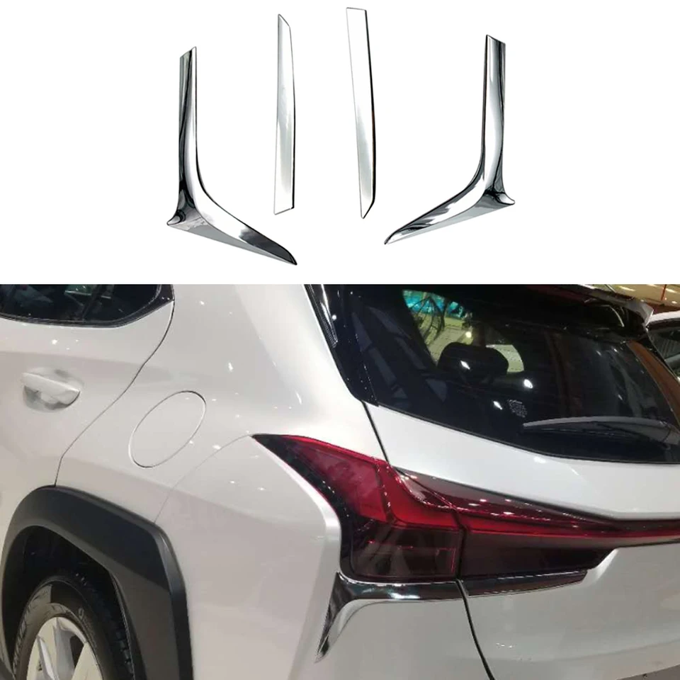 Chrómové zadné zadné svetlo Taillight Cover Cover pre 2019-2022 Lexus UX200 / UX250H