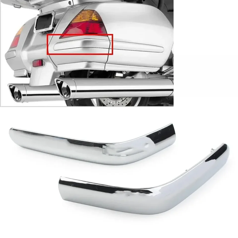 Chrómový hliníkový motocykel zadný sedlová taška panelových lištov dekorácie puzdro pre Honda Goldwing GL1800 2001-2011 GL 1800
