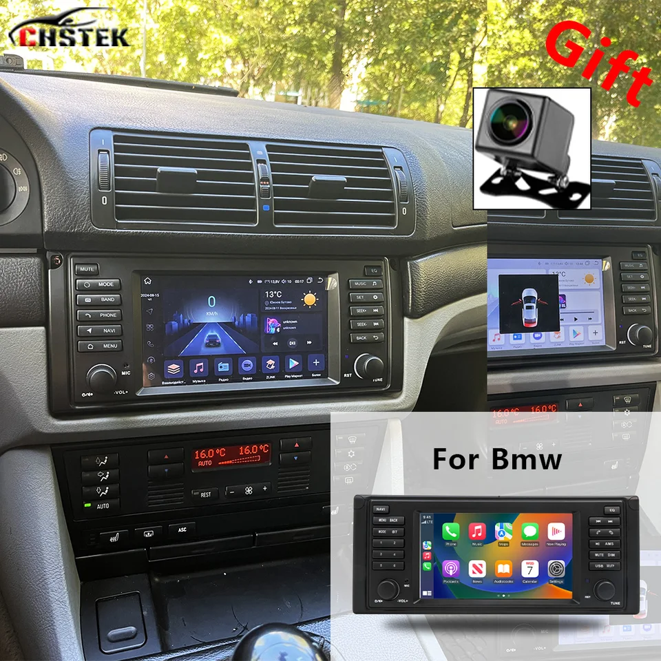 CHSTEK Car Radio Android 13 CarPlay pre BMW X5 E53 E39 2000-2007 Auto Stereo Bluetooth Navigation WiFi 4G Multimedia Automotiva