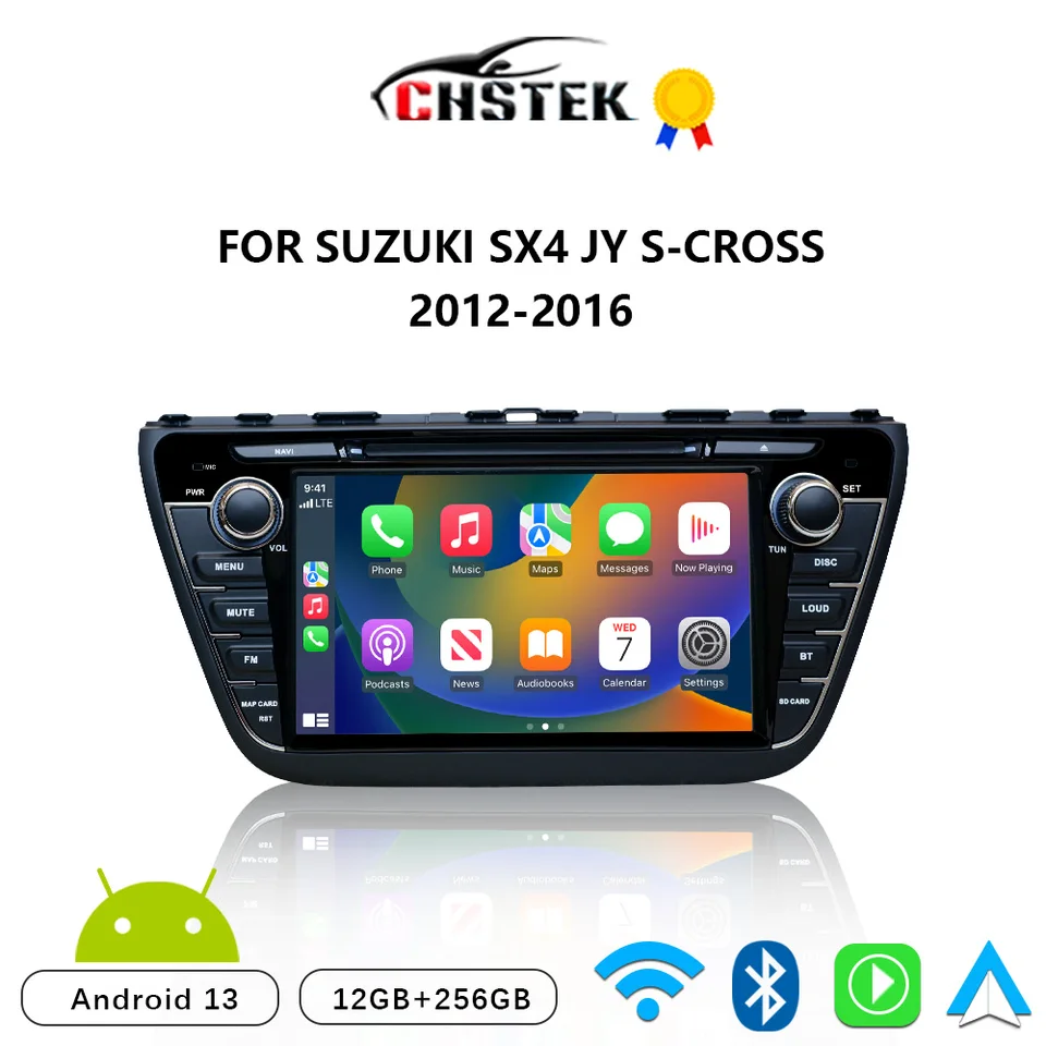 Chstek Car Radio Android 13 CarPlay pre Suzuki SX4 JY S-Cross 2012-2016 Multimediálne zvukové navigácie Bluetooth WiFi 4G Automotiva