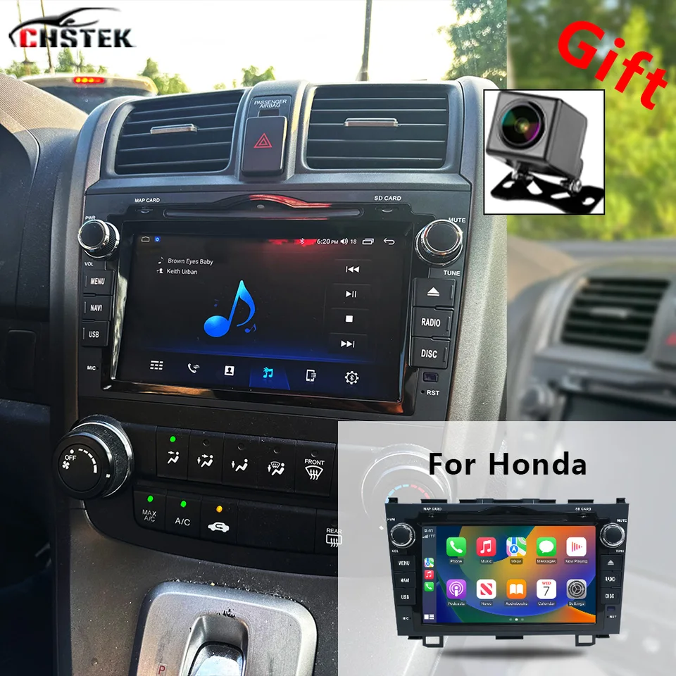 Chstek Car Radio Stereo pre Honda CR-V 3 RE CRV 2006-2012 CarPlay Bluetooth Navigation WiFi 4G 256G Multimedia Player Android 13 Android 13