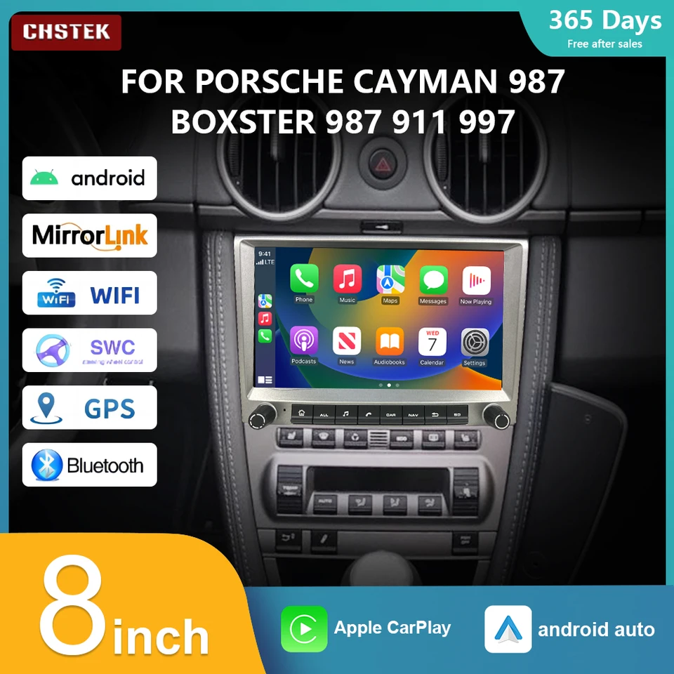CHSTEK Car Radio Wireless CarPlay Qualcomm pre Porsche 911 997 Boxster Cayman 987 Auto Android 13 Multimedia Player Navigation