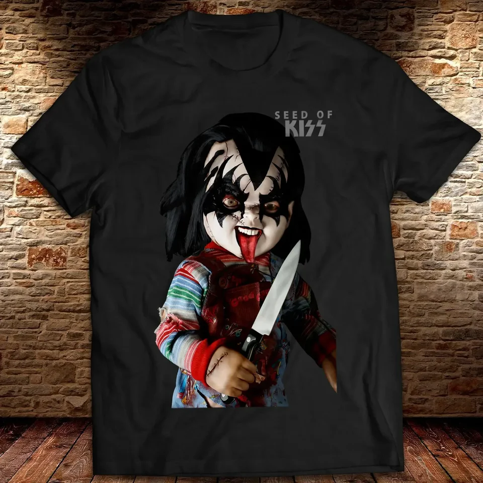 Chuckiss Chucky Kiss Band Gene Simmons Horror Film Funny Halloween Tričko
