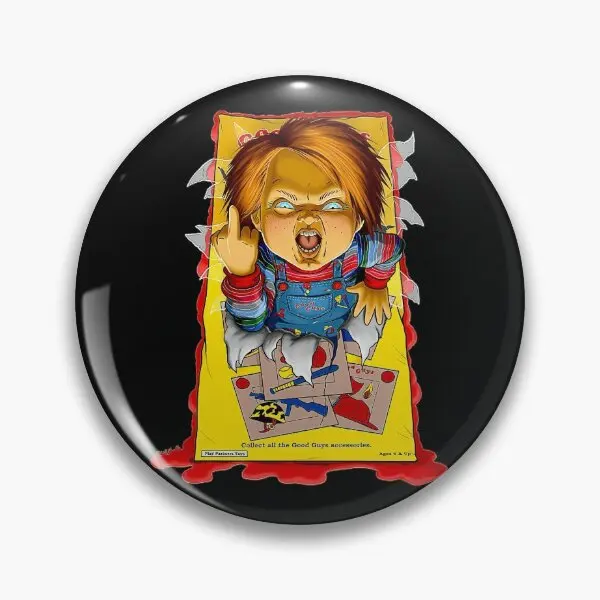 Chucky Doll Soft Button Pin Roztomilý dekorálny odznak Ženy Darček šperky kov kov vtipný klobúk golier brošňa kreatívna módna karikatúra