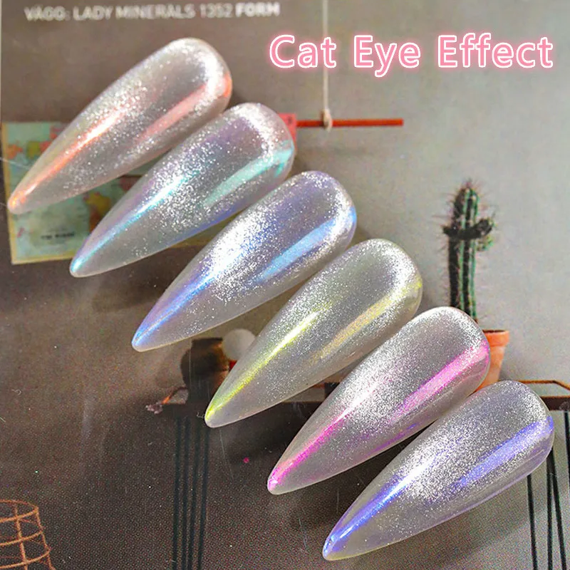 Chunshu 1g Aurora Neon Pigment Prášt Priehľadný chameleón nechtový na nechty Cat Eye Eye Gel Gelish Chrome Flakes dekorácie nechty manikúry
