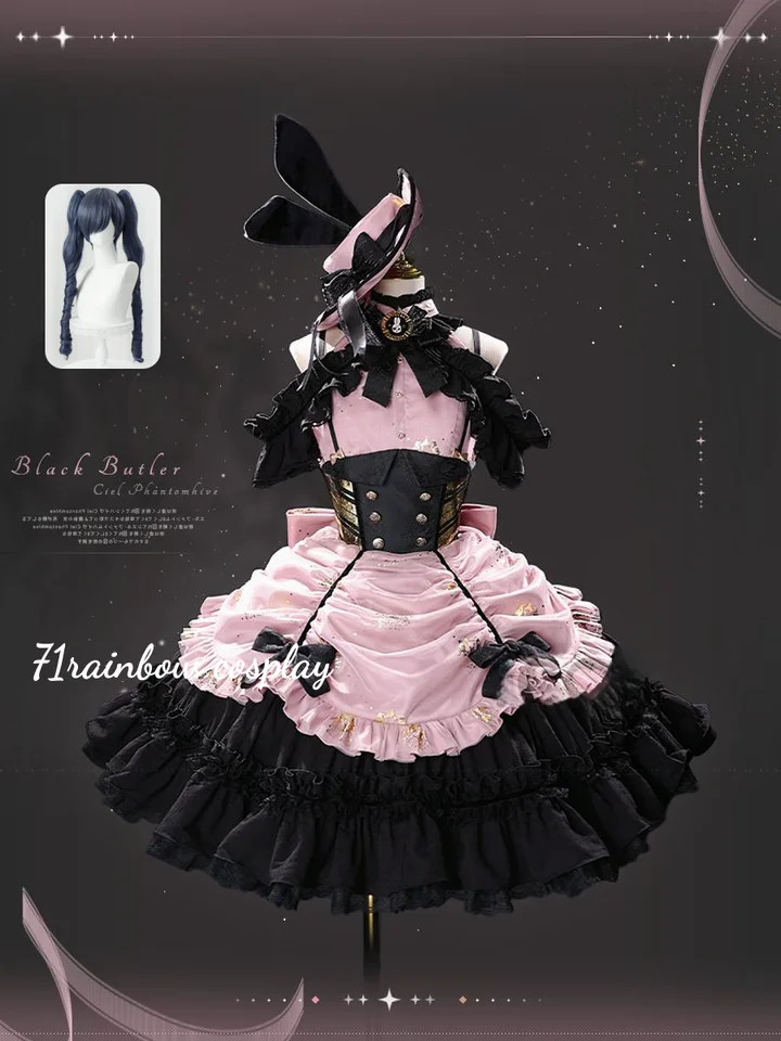 Ciel Phantomhive Cosplay Anime Black Butler Ciel Phantomhive Cafe Doujin Copslay kostým žena vianočné súpravy parochne šaty Cosplay