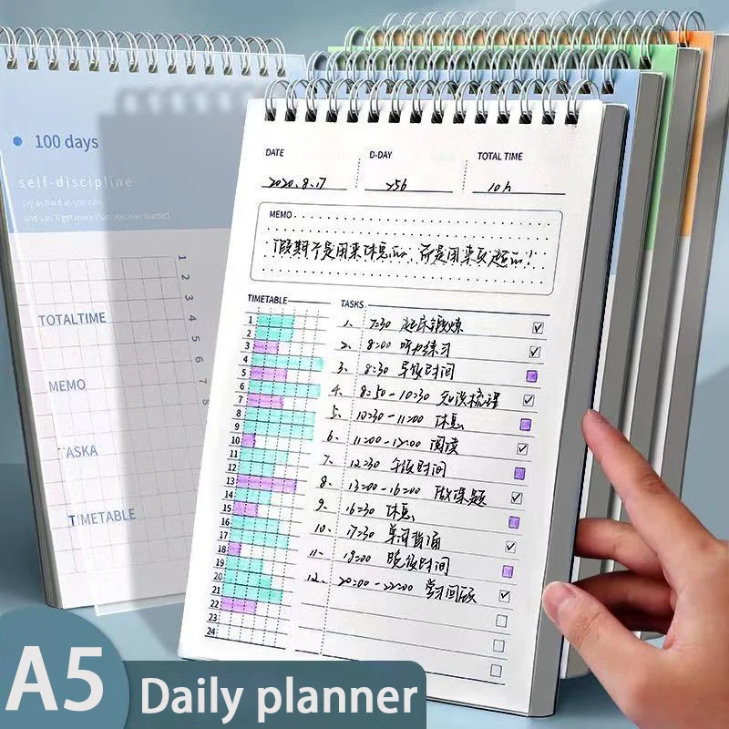 Ciele notebooky A5 a časopisy, špirálové poznámkové Poznámky Agenda 2024 časový rozvrh Denník Tracker Nastavenie Dream Planner PP Plán knihy