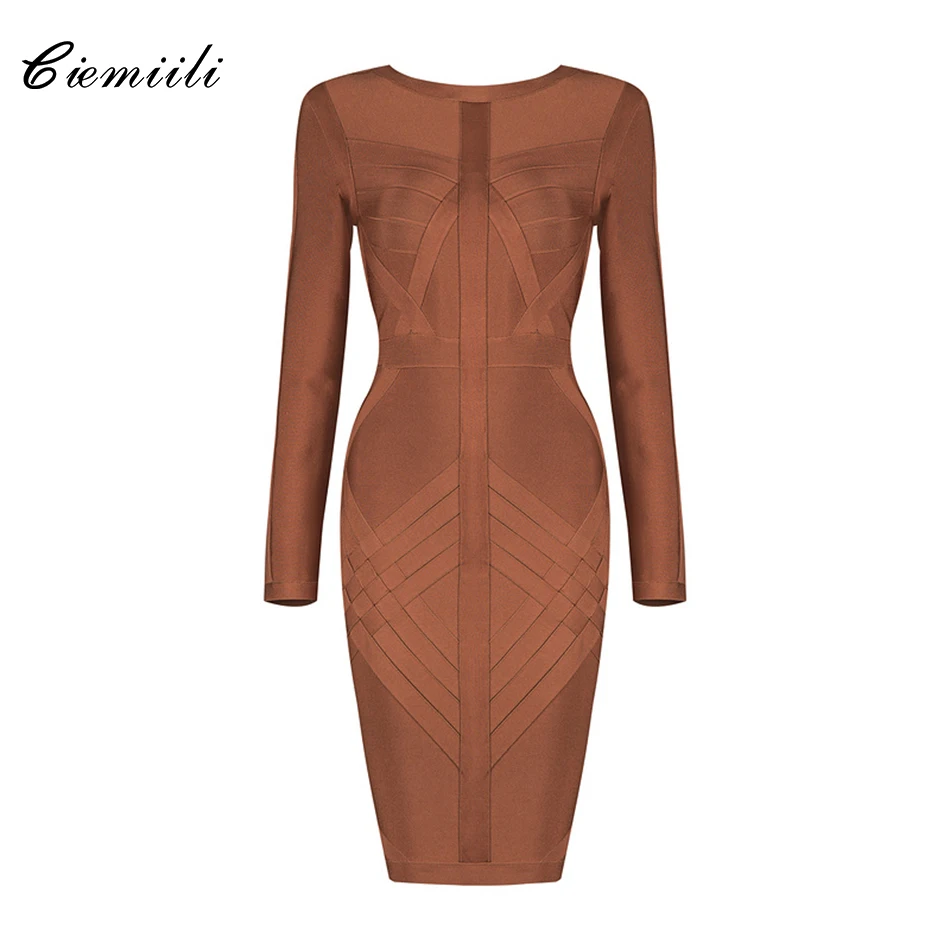 Ciemiili nové letné ženy bandáž Mini šaty sexy plné rukávy o krk zadné zipsycon celebrity Club Club Dress Vestidos