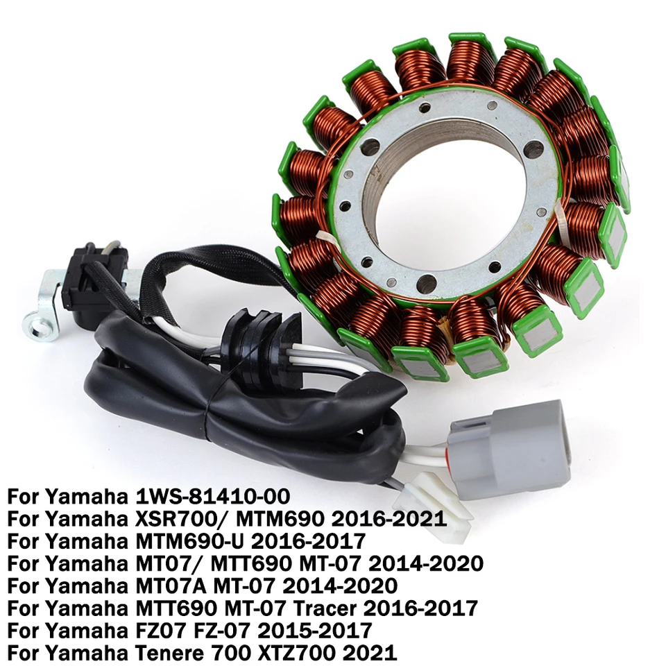 Cievka motocyklového statora pre Yamaha MT07 FZ07 Tenere 700 XTZ700 XSR700 MTM690 MTT690 MT FZ 07 FZ-07 MT-07 XSR XSR 700 1WS-81410-00