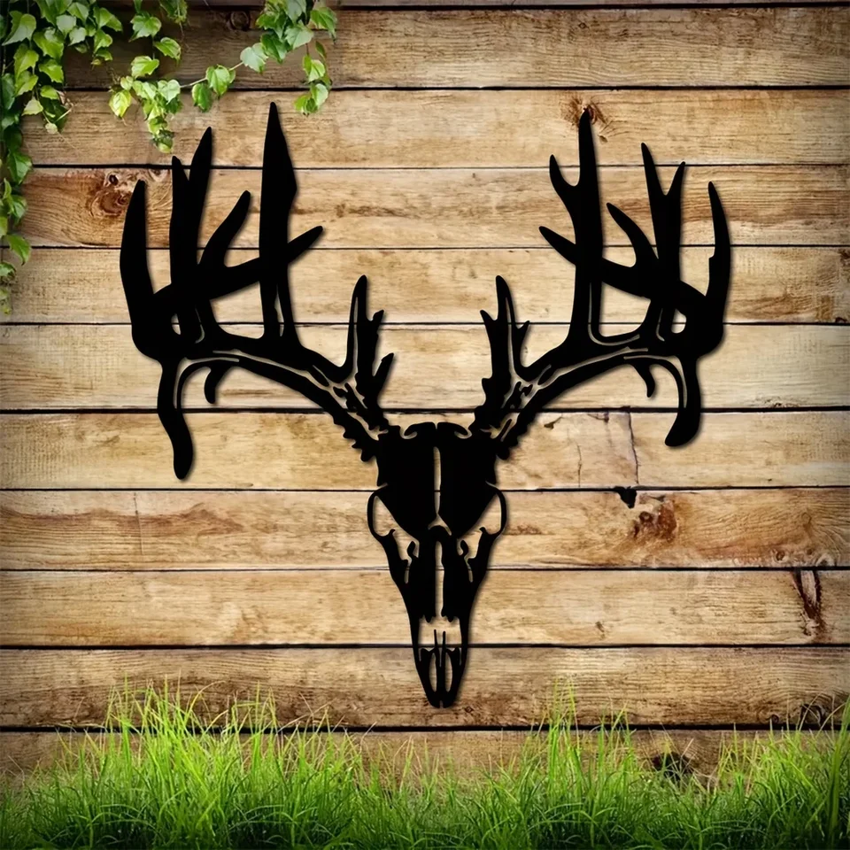 Cifbuy Metal Deer Art Wall Decor Deer lebka kov kovový kovový jeleň značky jelene Znaky hlavy obývacia izba nástenná nástenná nálepka
