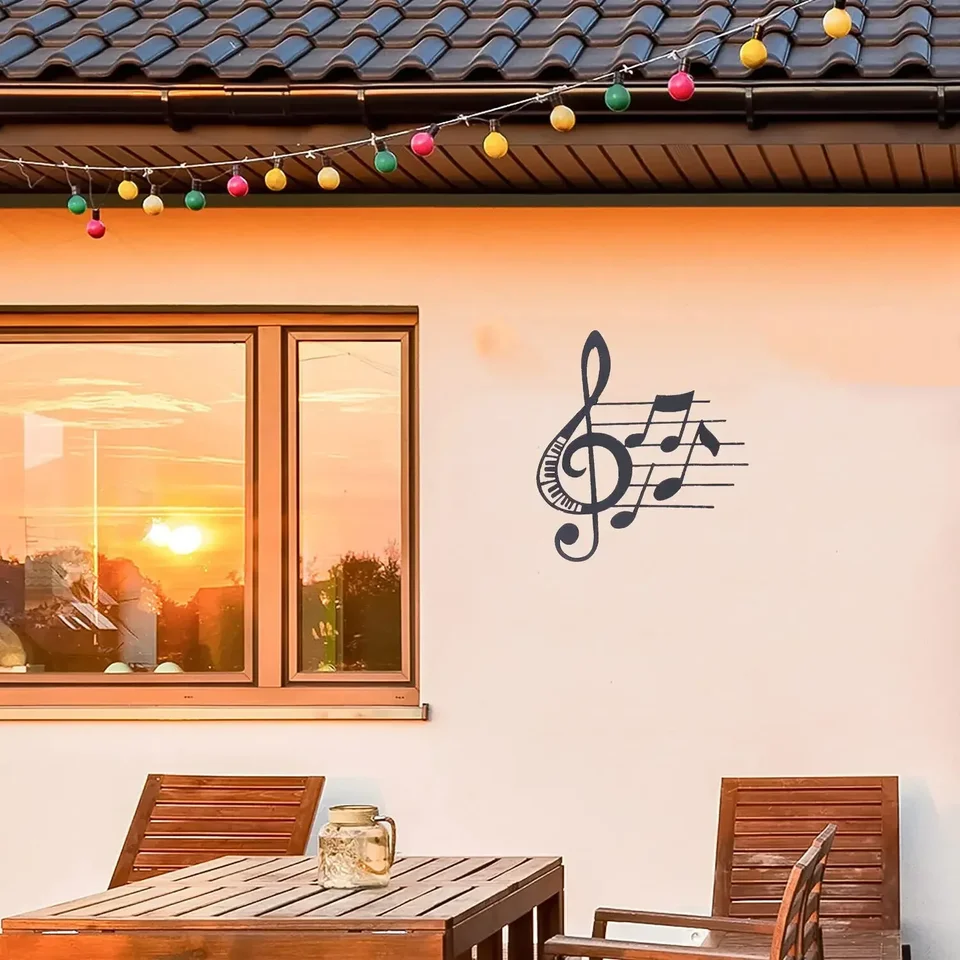 CIFBUY TREBLE CLEF A HUDBA POZNÁMKY WALL DEOCON DECON DECON WALL WALL DECORÁCIA ŽELEZNÉ RÁDY NÁKLADNÉ STRÁNKA ART