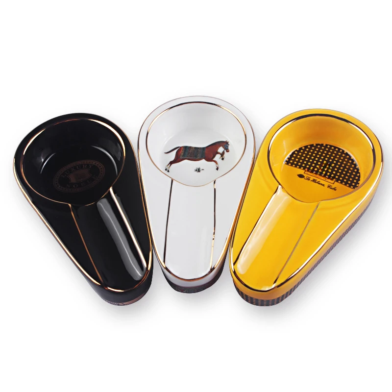 Cigar Ashtray Fashion Single Home Cigar Doplnky prenosný keramický popolník Štyri farby voliteľné