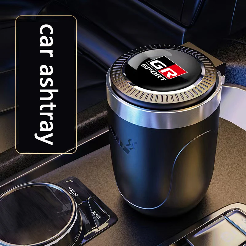 Cigaret Cigar Cantainer Storage Cup Auto popolník s LED pre Toyota Gr Sport Gazoo Racing Rav4 Avensis Prado Auto Auto Accessories