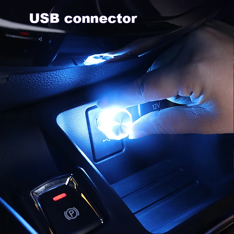 Cigareta zapaľovača USB Atmosféra LED LED LED farebné nočné ľahké ľahké zapojenie vozidla Interiérové ​​osvetlenie príslušenstva Dodávky