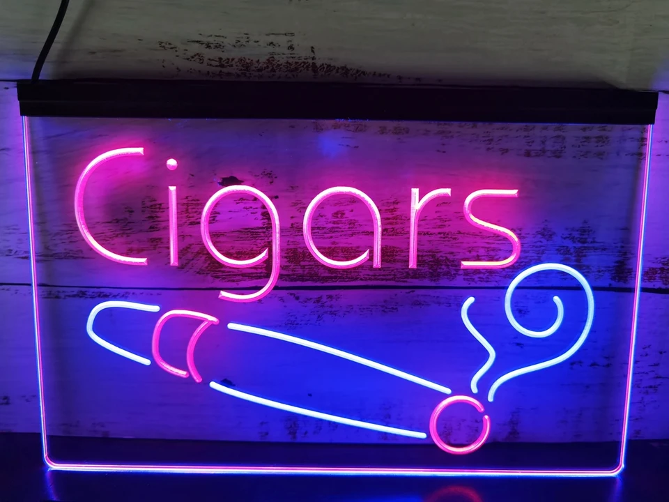 Cigary Lover Room Dekore Led Neon Neon, Dual Color Led Neon Sign-3D Wall Wall Art pre domácu dekoráciu, miestnosť, výzdoba obchodu