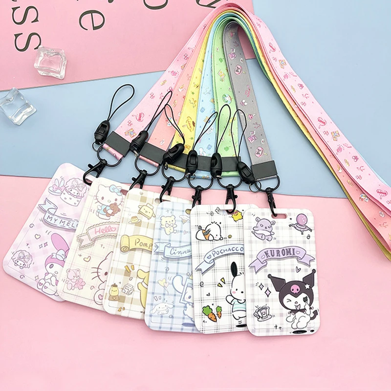 Cinnamoroll ID odznak držiak na krk prívesku na remienok Kuromi Držitelia kariet Držitelia šnúrky Lanyards Dievča