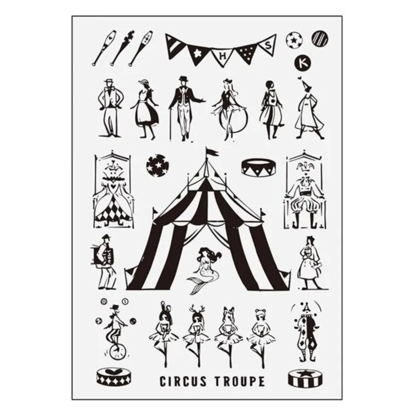 Circus Troupe/Transparent Clear Silikone Stamp/Pečatie pre DIY Scrapbooking/Photo album Dekoratívna známka M1342
