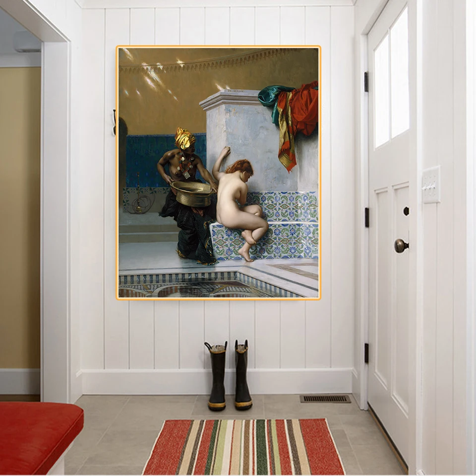 Citon Jean-Leon Gerome 《Moorish Bath》 Canvas olejomaľba svetoznáme umelecké dielo Obrázok moderné nástenné umenie výzdoba Domáca dekorácia