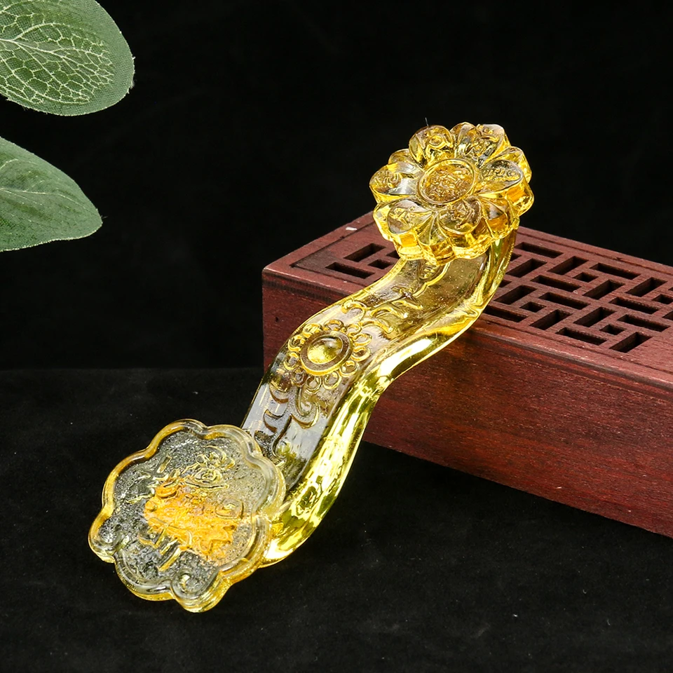 Citrine priaznivé ruyi krištáľové figúrky bohatstvo bohatstvo ozdoba Čínsky domov feng shui dekorácie auto amulet remeselnícke darčeky