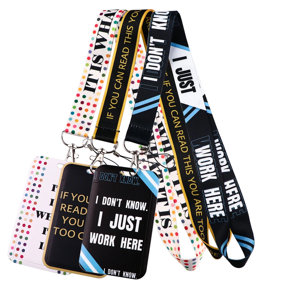 Citácie Lanyard for Keychain ID Cont Cover Passport Student Mobilný telefón USB Držiak odznaku Key Key Ring Ring Brck Poplice Príslušenstvo