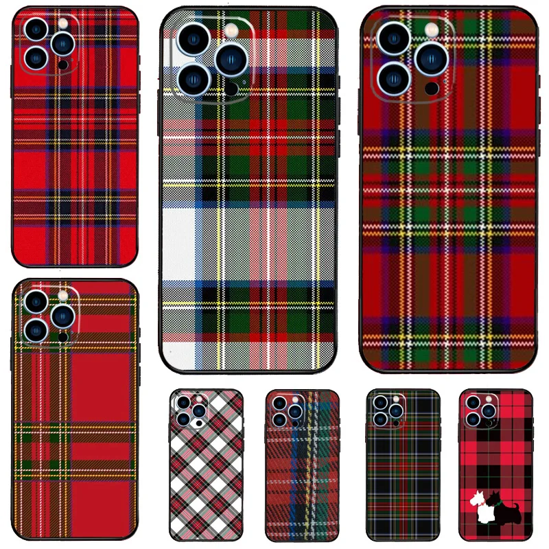 Clan Stewart Dress Tartan Plaid Patter Purser pre iPhone 15 16 14 13 12 11 Pro Max Mini x xr xs Max 7 8 plus nárazníky