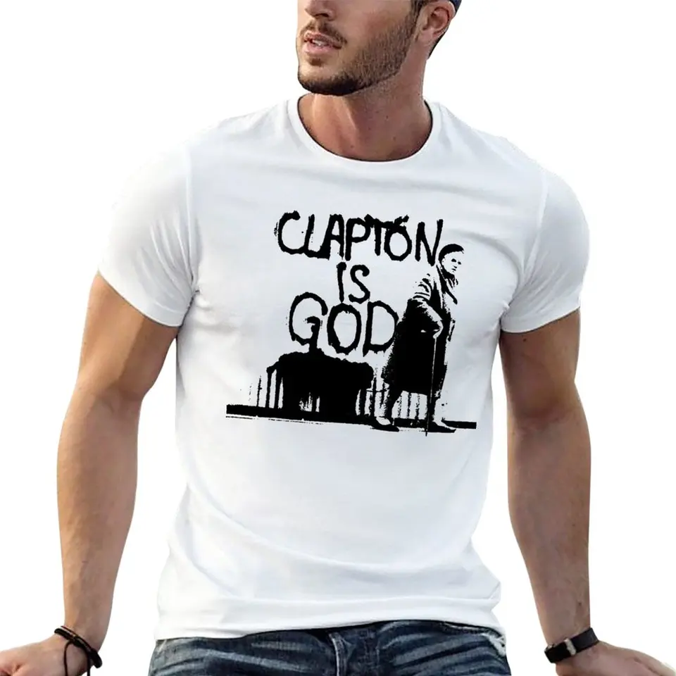 Clapton je bohom tričko Roztomilé topy Grafické tričká s nadmerným tričkom čierne tričká pre mužov