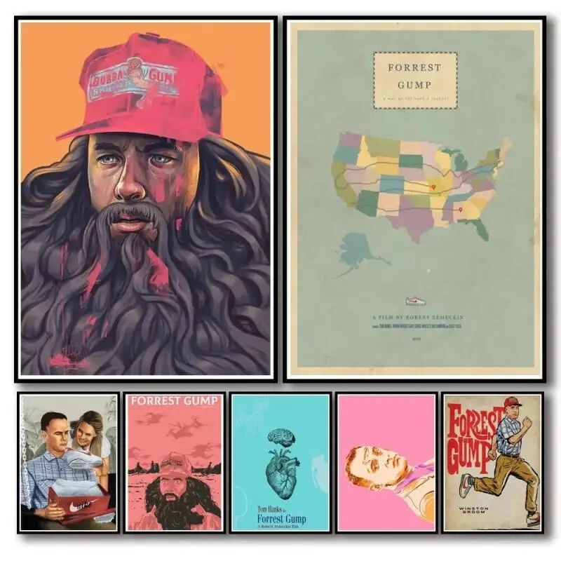 Classic 19 Designs Movie Forrest Gump Whitepaper Plagát Artwork Fancy Wall Sticker For Coffee House Bar A3 Perfektný pre film