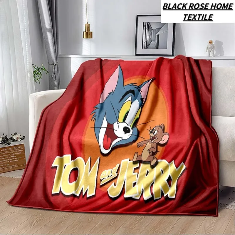 Classic Cartoon T-T-T-Tom a J-Jerry Drave Outdoor Office Sofa Poludnie prestávka na spanie prikrývku Kemping Pikniková voľný
