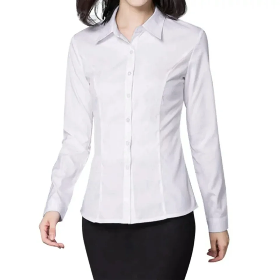 Classic Fit Dress Dámska košeľa s dlhým rukávom Slim Tight Trow Tirt Multi veľkosti výber veľké letné tričká pre ženy