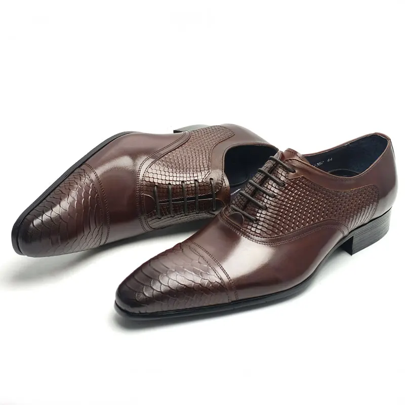 Classic Men Oxford Shoe Top Layer Cowhide Kožená forma