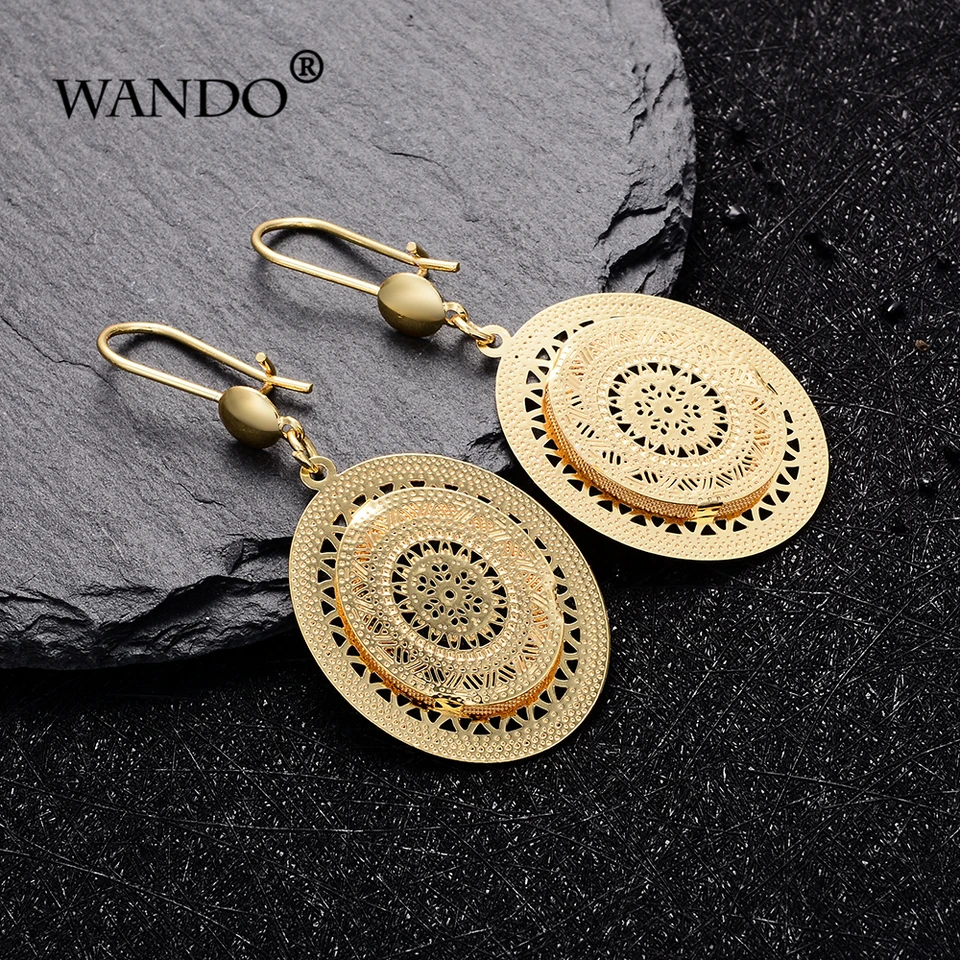 Classic Water Drop Gold Colors pre ženy Men Etiópske šperky Nigéria, Kongo, Arab Lover Gifts E53
