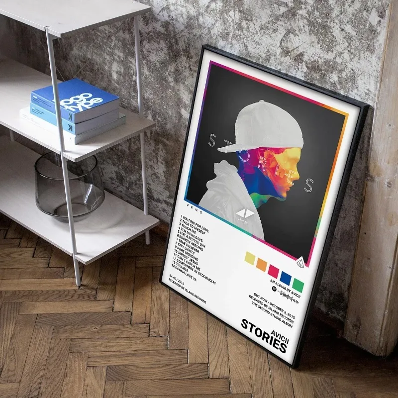 Classics Singer Avicii Pictures Príbehy hudobné album kryt plagáty pre miestnosť bar maľba maľba