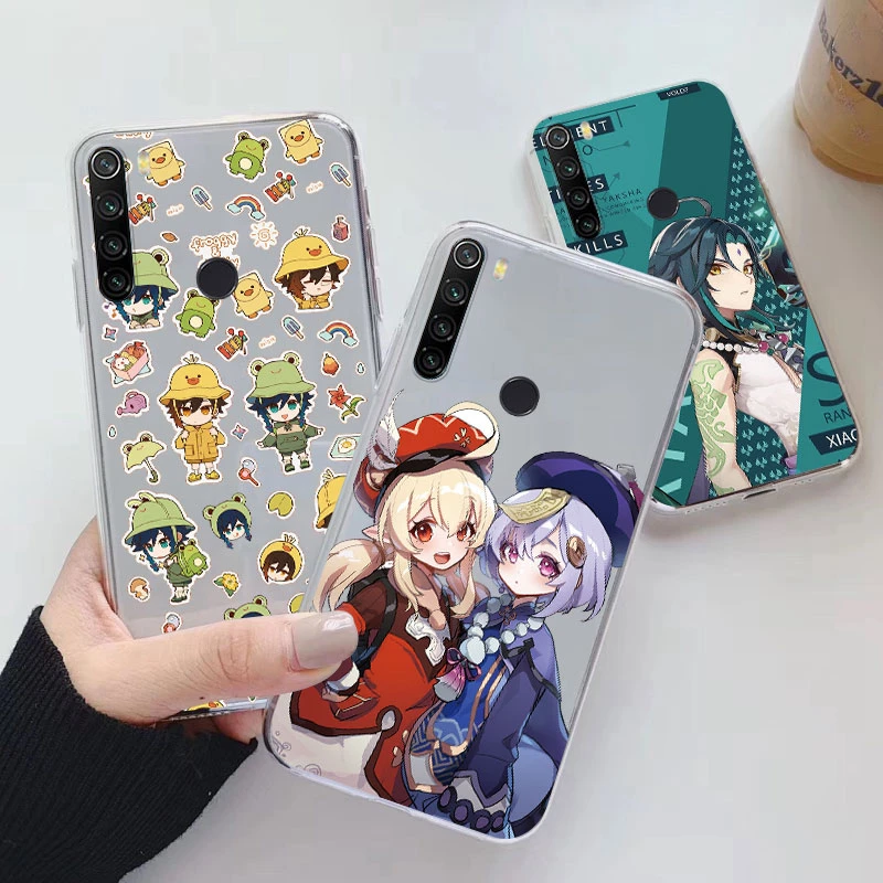 Clear Soft Case pre Redmi Note 8 8T Note8 Pro Puzdro pre telefón Genshin Xiao Hutao Anime Anime Soft Silikone Cover Fundas for Redmi Note8t