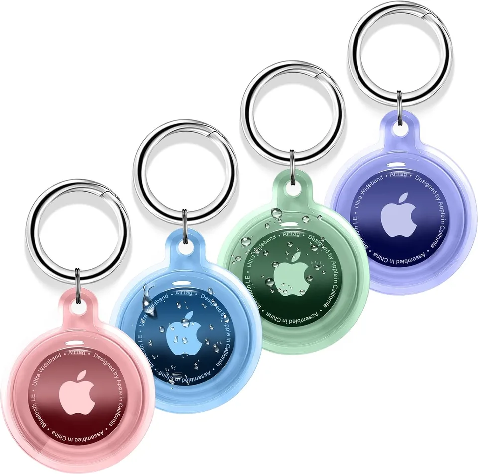 Clear TPU Airtag puzdro pre ochranné puzdro Apple Airtag s pružinovou sponou, anti-lost/nepremokavá TPU číre farebné puzdro