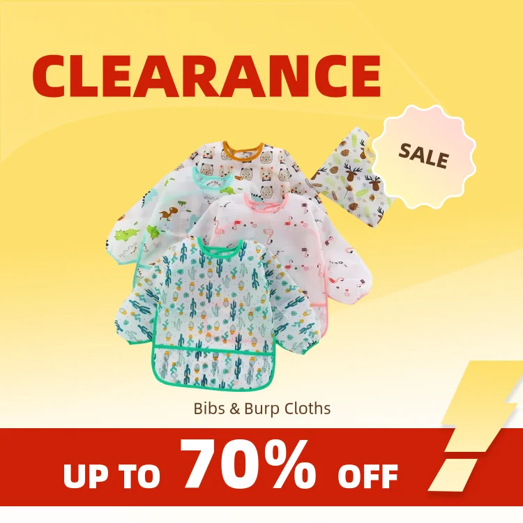 Clearance_Baby Bibs Cartoon Dojčenské batoľa dieťa s dlhým rukávom Vodotesné stravovanie Smocka kŕmenie podbradni
