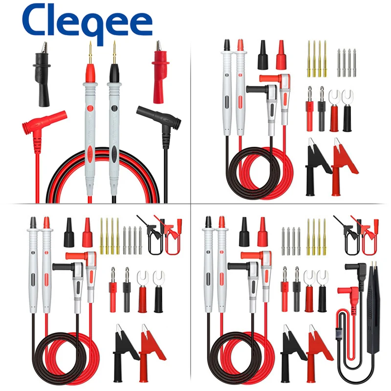 CLEQEE P1503 Series Multimeter Testova vodiče súprava s vymeniteľnou ihlou 4 mm banánový zástrčkový aligátor CLIP SMD Testovací kábel