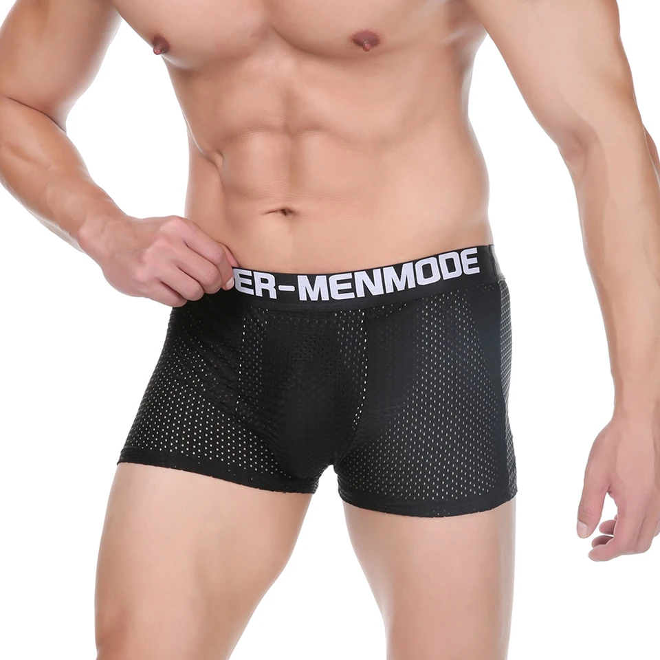 Clever-Menmode Muži spodná bielizeň Zlepenie Sexy nohavičky Boxery šortky Bullet Separation Penis Penis vrecko na starostlivosť