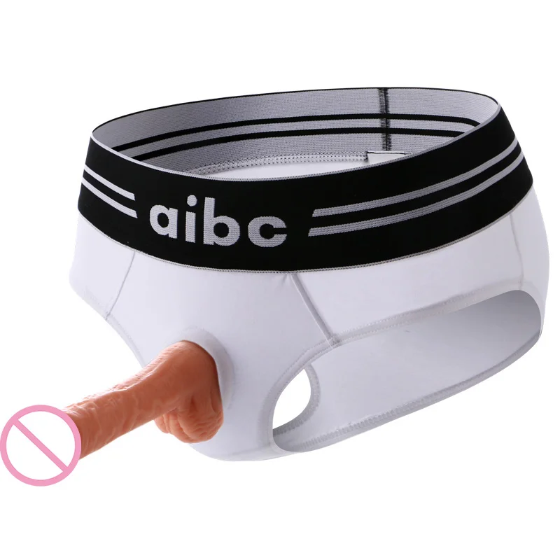 Clever-Menmode Pánske sexy vtáky prstene Penis Hole Underwear Dutý silikónový prsteň s nízkym vzostupom otvorené rozkrok
