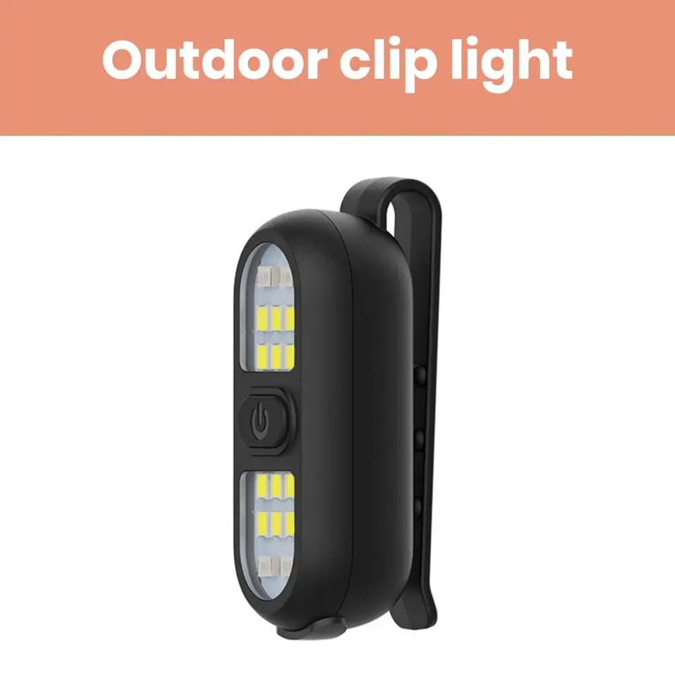 Clip Light prenosné klip-on baterka 450 Lumens Nepremokavé bezpečnostné svetlo na kempingové nabíjateľné mini LED pracovné svetlo Kompaktné svetlo