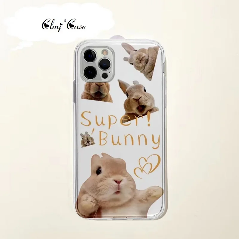 CLMJ Cute Bunny Rabbit Puzdet pre telefón Samsung Galaxy S21 Fe S23 Ultra S22 Plus A52 A54 A53 A13 A14 A23 Silikónový ochranný kryt