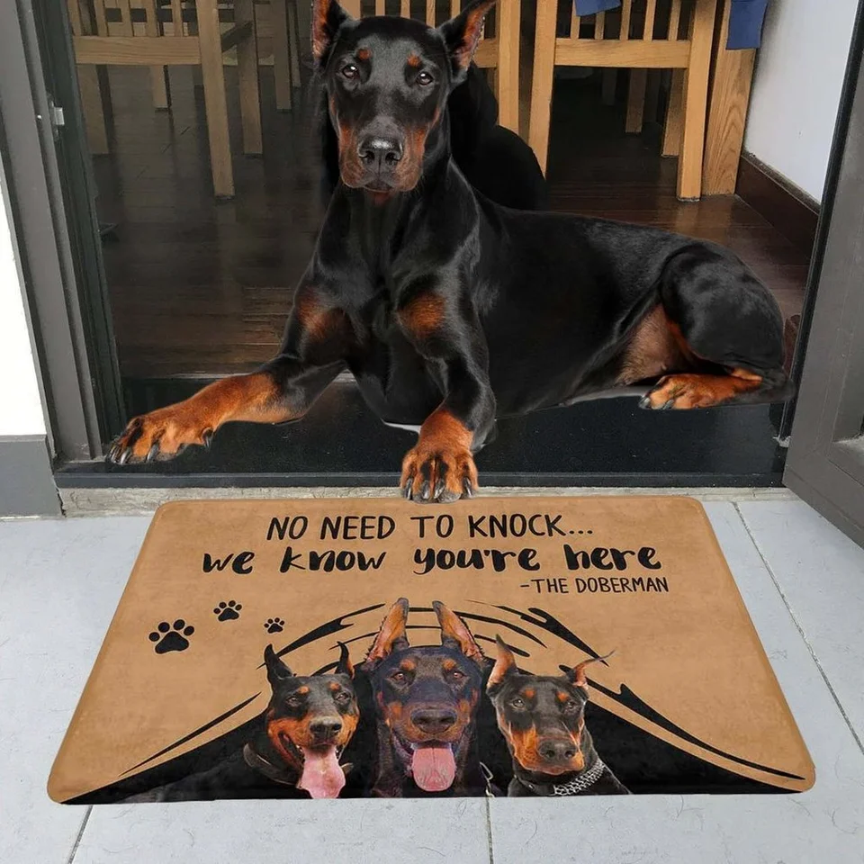 Cloocl nie je potrebné zaklopať doberman doormat 3d tlačenú psie rohožku non smyk dnera