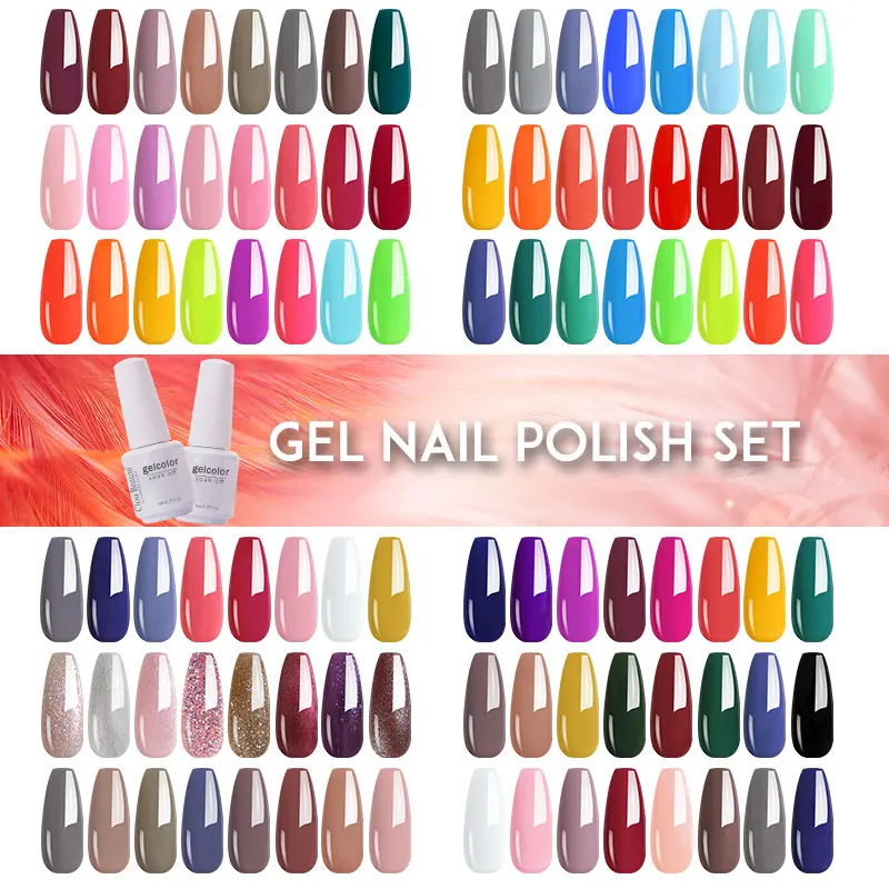 Clou Beaute 6/8/10ks 8 ml gélové lak na nechty biele sklo fľaša Uvled Gel Semi Permanent lak dizajn farebné trblietky nechtov