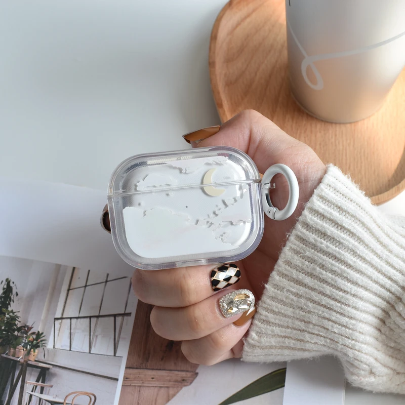 Cloud a Moon puzdro pre AirPods 2 3 Generation Cover pre Apple AirPods Pro 2. gen Air Mods Ochranné škrupinové vzduchové vankúše