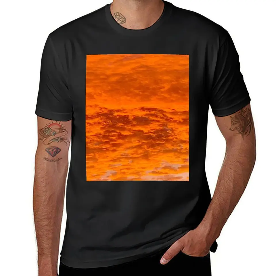 Cloud oranžové tričko ťažké váhy vintage anime oblečenie pánske grafické tričká vtipné