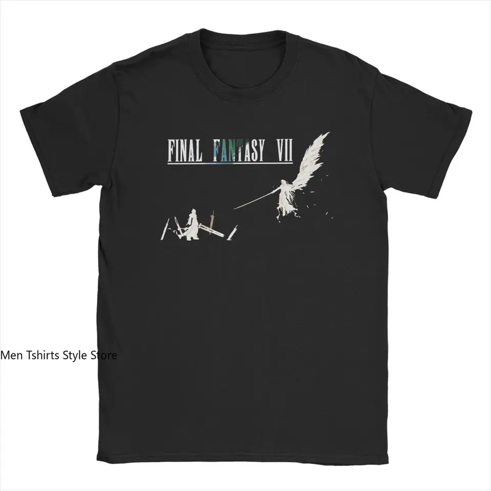 Cloud vs Sephiroth Final Fantasy Pánske tričká Úžasné tričko Tee tričko s krátkym rukávom okrúhly krk tričko 100% bavlnená darček nápady oblečenie
