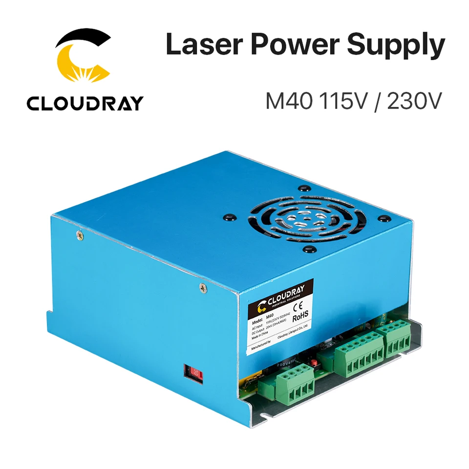 Cloudray 40W CO2 laserový zdroj napájania M40 115V/230V pre laserové trubicové gravírovanie strihového stroja Model a