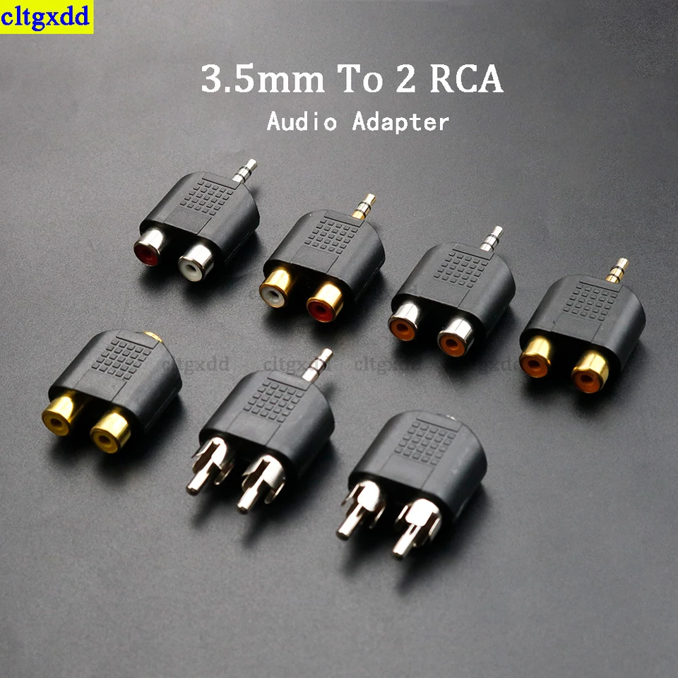 Cltgxdd 1 kus 3-Pól 3,5 mm duálny kanál Jack Stereo Mužský pár 2 RCA zástrčka ženský adaptér y Splitter RCA Audio Adapter Connector