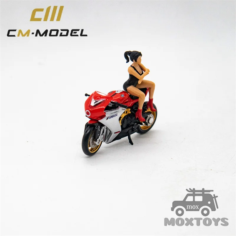 CM Model 1:64 MV Agusta Sv800 Whit Showgirl Red Diecast Model CAR