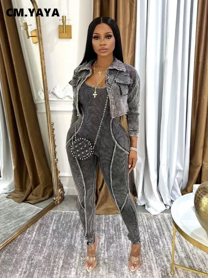 Cm.yaya Fashion Dámska súprava umytá pletená s dlhým rukávom V krku v krku+ceruzka Kuály aktívne dvojdielne súpravy outfity Tracksuit