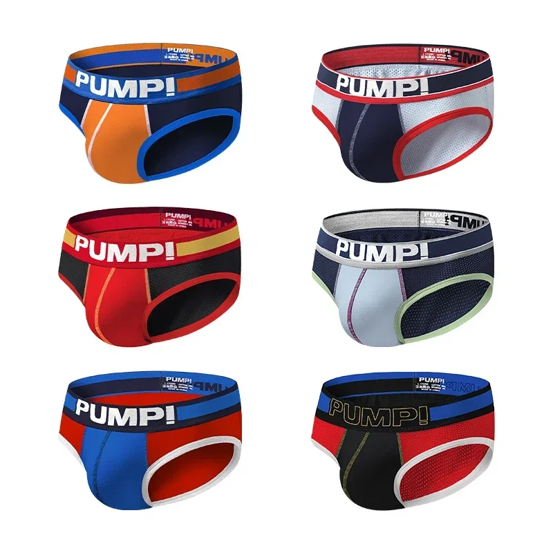 CMenin 6ks bavlna Underwear Muži priedušné pletičky Stručné spodky homosexuály Bikiny spodná bielizeň Sexy Sissy Patchwork Pánske nohavičky